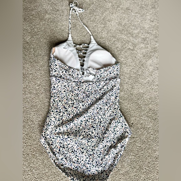 Athleta Swim Aqualuxe Confetti Loop Front One Piece Swimsuit size small - Picture 6 of 6
